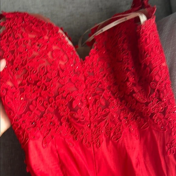 Homecoming Faviana Red Lace prom dress - Picture 5 of 5